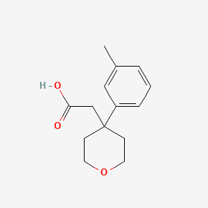 molecular formula C14H18O3 B2491681 2-(4-m-Tolyl-tetrahydro-2H-pyran-4-yl)acetic acid CAS No. 1225797-27-2