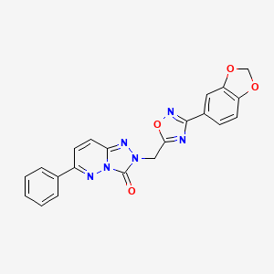 molecular formula C21H14N6O4 B2491689 2-((3-(benzo[d][1,3]dioxol-5-yl)-1,2,4-oxadiazol-5-yl)methyl)-6-phenyl-[1,2,4]triazolo[4,3-b]pyridazin-3(2H)-one CAS No. 1251641-94-7