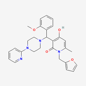 molecular formula C28H30N4O4 B2491698 1-(呋喃-2-基甲基)-4-羟基-3-((2-甲氧基苯基)(4-(吡啶-2-基)哌嗪-1-基)甲基)-6-甲基吡啶-2(1H)-酮 CAS No. 897612-32-7