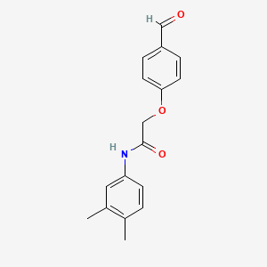molecular formula C17H17NO3 B2491700 N-(3,4-二甲基苯基)-2-(4-甲醛基苯氧基)乙酰胺 CAS No. 431992-06-2