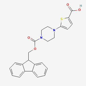 molecular formula C24H22N2O4S B2491701 5-[4-(9H-Fluoren-9-ylmethoxycarbonyl)piperazin-1-yl]thiophene-2-carboxylic acid CAS No. 2138366-44-4