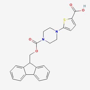 molecular formula C24H22N2O4S B2491701 5-[4-(9H-芴-9-基甲氧羰基)哌嗪-1-基]噻吩-2-羧酸 CAS No. 2138366-44-4