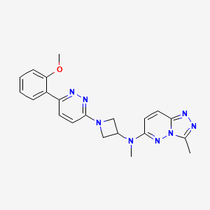 molecular formula C21H22N8O B2491705 N-[1-[6-(2-Methoxyphenyl)pyridazin-3-yl]azetidin-3-yl]-N,3-dimethyl-[1,2,4]triazolo[4,3-b]pyridazin-6-amine CAS No. 2415490-68-3