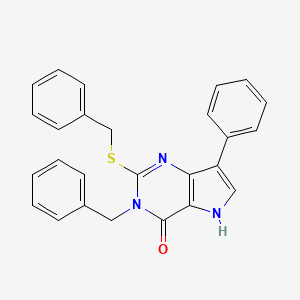 molecular formula C26H21N3OS B2491711 3-benzyl-2-(benzylthio)-7-phenyl-3H-pyrrolo[3,2-d]pyrimidin-4(5H)-one CAS No. 1793854-28-0