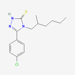 molecular formula C15H20ClN3S B2491712 5-(4-chlorophenyl)-4-(2-methylhexyl)-4H-1,2,4-triazole-3-thiol CAS No. 749219-33-8