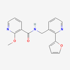 molecular formula C17H15N3O3 B2491713 N-((2-(furan-2-yl)pyridin-3-yl)methyl)-2-methoxynicotinamide CAS No. 2034441-45-5