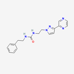 molecular formula C18H20N6O B2491715 1-phenethyl-3-(2-(3-(pyrazin-2-yl)-1H-pyrazol-1-yl)ethyl)urea CAS No. 2034548-92-8