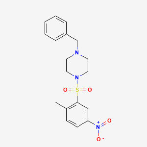 molecular formula C18H21N3O4S B2491717 1-苄基-4-(2-甲基-5-硝基苯基磺酰基)哌嗪 CAS No. 325809-63-0