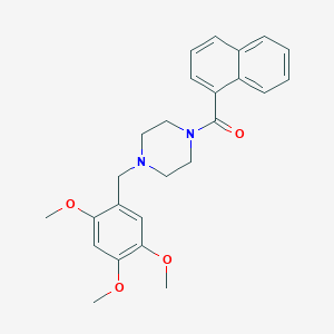 molecular formula C25H28N2O4 B249172 1-(1-Naphthoyl)-4-(2,4,5-trimethoxybenzyl)piperazine 