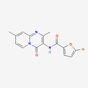 molecular formula C15H12BrN3O3 B2491720 5-溴-N-(2,8-二甲基-4-氧代-4H-吡啶[1,2-a]嘧啶-3-基)呋喃-2-甲酰胺 CAS No. 897617-21-9