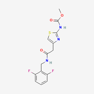 molecular formula C14H13F2N3O3S B2491722 Methyl (4-(2-((2,6-difluorobenzyl)amino)-2-oxoethyl)thiazol-2-yl)carbamate CAS No. 946284-23-7