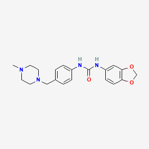 molecular formula C20H24N4O3 B2491724 1-(Benzo[d][1,3]dioxol-5-yl)-3-(4-((4-methylpiperazin-1-yl)methyl)phenyl)urea CAS No. 1170634-68-0