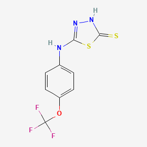 molecular formula C9H6F3N3OS2 B2491727 5-{[4-(三氟甲氧基)苯基]氨基}-1,3,4-噻二唑-2-硫醇 CAS No. 883041-73-4