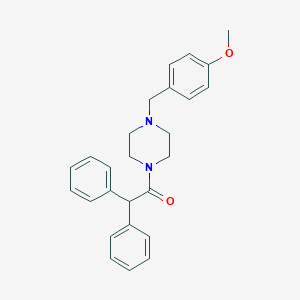 molecular formula C26H28N2O2 B249173 4-{[4-(Diphenylacetyl)-1-piperazinyl]methyl}phenyl methyl ether 