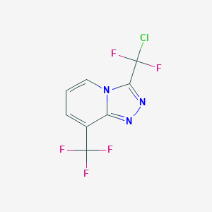 molecular formula C8H3ClF5N3 B2491732 3-[Chloro(difluoro)methyl]-8-(trifluoromethyl)[1,2,4]triazolo[4,3-a]pyridine CAS No. 477871-29-7