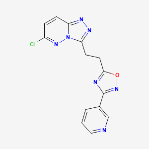 B2491738 3-[5-(2-{6-Chloro-[1,2,4]triazolo[4,3-b]pyridazin-3-yl}ethyl)-1,2,4-oxadiazol-3-yl]pyridine CAS No. 1803586-61-9
