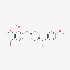molecular formula C22H28N2O5 B249174 (4-Methoxy-phenyl)-[4-(2,3,4-trimethoxy-benzyl)-piperazin-1-yl]-methanone 