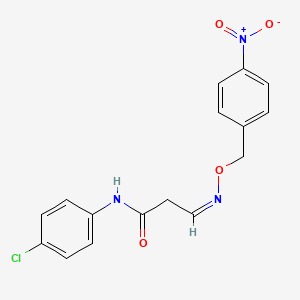 B2491741 N-(4-chlorophenyl)-3-{[(4-nitrobenzyl)oxy]imino}propanamide CAS No. 477851-68-6