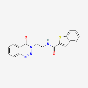 molecular formula C18H14N4O2S B2491745 N-(2-(4-oxobenzo[d][1,2,3]triazin-3(4H)-yl)ethyl)benzo[b]thiophene-2-carboxamide CAS No. 2034279-55-3