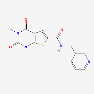 B2491750 1,3-dimethyl-2,4-dioxo-N-(pyridin-3-ylmethyl)-1,2,3,4-tetrahydrothieno[2,3-d]pyrimidine-6-carboxamide CAS No. 946335-21-3