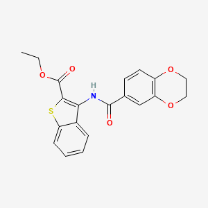 B2491751 Ethyl 3-(2,3-dihydrobenzo[b][1,4]dioxine-6-carboxamido)benzo[b]thiophene-2-carboxylate CAS No. 477556-43-7