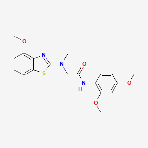 molecular formula C19H21N3O4S B2491758 N-(2,4-dimethoxyphenyl)-2-((4-methoxybenzo[d]thiazol-2-yl)(methyl)amino)acetamide CAS No. 1351662-27-5