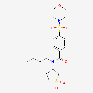 molecular formula C19H28N2O6S2 B2491762 N-butyl-N-(1,1-dioxidotetrahydrothiophen-3-yl)-4-(morpholinosulfonyl)benzamide CAS No. 874787-82-3