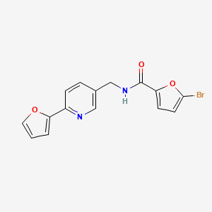 molecular formula C15H11BrN2O3 B2491765 5-溴-N-((6-(呋喃-2-基)吡啶-3-基)甲基)呋喃-2-甲酰胺 CAS No. 2034580-41-9