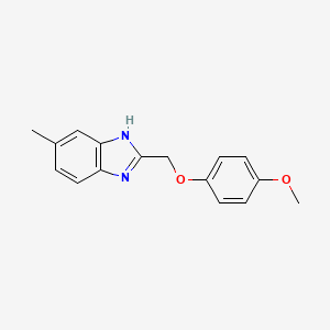 molecular formula C16H16N2O2 B2491768 2-[(4-methoxyphenoxy)methyl]-6-methyl-1H-benzimidazole CAS No. 1626-34-2