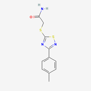 molecular formula C11H11N3OS2 B2491770 2-((3-(p-Tolyl)-1,2,4-thiadiazol-5-yl)thio)acetamide CAS No. 864917-02-2