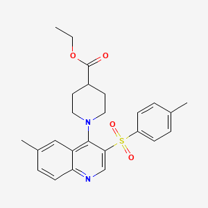 molecular formula C25H28N2O4S B2491771 乙酸1-(6-甲基-3-对甲苯基喹啉-4-基)哌啶-4-甲酸酯 CAS No. 866844-24-8