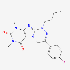 molecular formula C19H21FN6O2 B2491774 1-丁基-3-(4-氟苯基)-7,9-二甲基-4H-嘧啶并[8,7-c][1,2,4]三嗪-6,8-二酮 CAS No. 898443-59-9