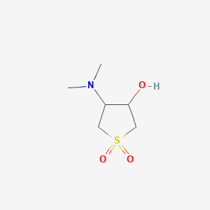 molecular formula C6H13NO3S B2491786 4-(Dimethylamino)-3-hydroxythiolane-1,1-dione CAS No. 89584-61-2