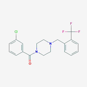 molecular formula C19H18ClF3N2O B249179 1-(3-Chlorobenzoyl)-4-[2-(trifluoromethyl)benzyl]piperazine 