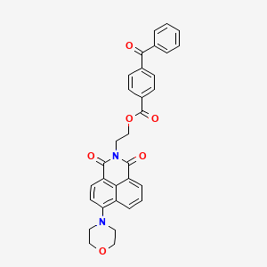 molecular formula C32H26N2O6 B2491790 2-[8-(morpholin-4-yl)-2,4-dioxo-3-azatricyclo[7.3.1.0^{5,13}]trideca-1(13),5,7,9,11-pentaen-3-yl]ethyl 4-benzoylbenzoate CAS No. 310452-75-6