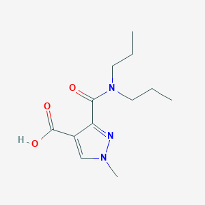 molecular formula C12H19N3O3 B2491792 3-(dipropylcarbamoyl)-1-methyl-1H-pyrazole-4-carboxylic acid CAS No. 1006491-36-6