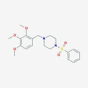 molecular formula C20H26N2O5S B249180 1-(Phenylsulfonyl)-4-(2,3,4-trimethoxybenzyl)piperazine 