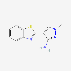 molecular formula C11H10N4S B2491805 4-(1,3-苯并噻唑-2-基)-1-甲基-1H-吡唑-3-胺 CAS No. 676119-29-2