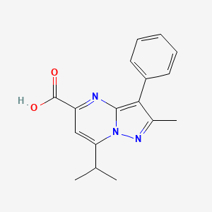 B2491815 7-Isopropyl-2-methyl-3-phenylpyrazolo[1,5-a]pyrimidine-5-carboxylic acid CAS No. 887833-49-0