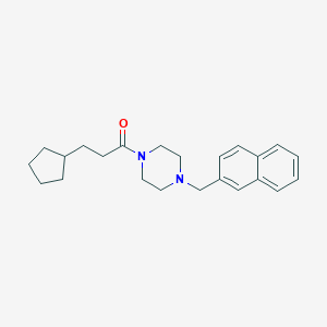 molecular formula C23H30N2O B249182 3-Cyclopentyl-1-[4-(naphthalen-2-ylmethyl)piperazin-1-yl]propan-1-one 