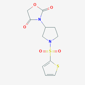 molecular formula C11H12N2O5S2 B2491821 3-(1-(Thiophen-2-ylsulfonyl)pyrrolidin-3-yl)oxazolidine-2,4-dione CAS No. 2034241-17-1
