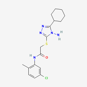 molecular formula C17H22ClN5OS B2491822 2-[(4-氨基-5-环己基-4H-1,2,4-三唑-3-基)硫代]-N-(5-氯-2-甲基苯基)乙酰胺 CAS No. 577763-56-5