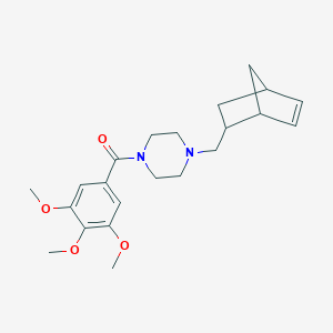 molecular formula C22H30N2O4 B249183 [4-(Bicyclo[2.2.1]hept-5-en-2-ylmethyl)piperazin-1-yl](3,4,5-trimethoxyphenyl)methanone 