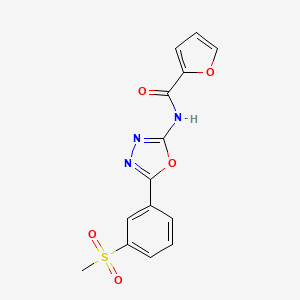 molecular formula C14H11N3O5S B2491838 N-[5-(3-甲磺基苯基)-1,3,4-噁二唑-2-基]呋喃-2-甲酰胺 CAS No. 886928-77-4