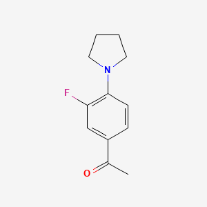 molecular formula C12H14FNO B2491841 1-(3-Fluoro-4-pyrrolidin-1-ylphenyl)ethanone CAS No. 385380-85-8