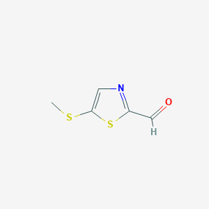 molecular formula C5H5NOS2 B2491843 5-(Methylsulfanyl)-1,3-thiazole-2-carbaldehyde CAS No. 2060059-88-1