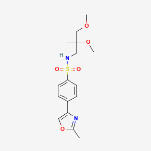 molecular formula C16H22N2O5S B2491845 N-(2,3-dimethoxy-2-methylpropyl)-4-(2-methyl-1,3-oxazol-4-yl)benzene-1-sulfonamide CAS No. 2097924-08-6