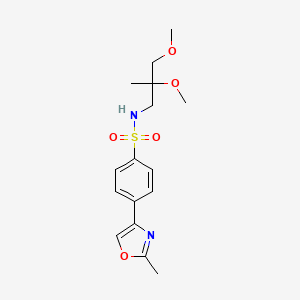 molecular formula C16H22N2O5S B2491845 N-(2,3-二甲氧基-2-甲基丙基)-4-(2-甲基-1,3-噁唑-4-基)苯乙磺酰胺 CAS No. 2097924-08-6