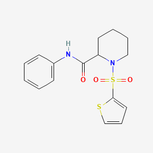 molecular formula C16H18N2O3S2 B2491846 N-phenyl-1-(thiophen-2-ylsulfonyl)piperidine-2-carboxamide CAS No. 1049831-72-2