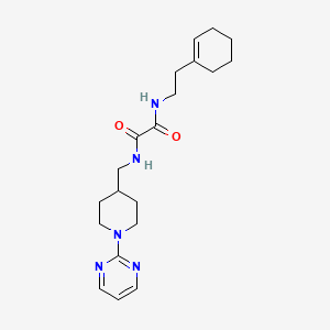 molecular formula C20H29N5O2 B2491847 N1-(2-(cyclohex-1-en-1-yl)ethyl)-N2-((1-(pyrimidin-2-yl)piperidin-4-yl)methyl)oxalamide CAS No. 1235071-89-2